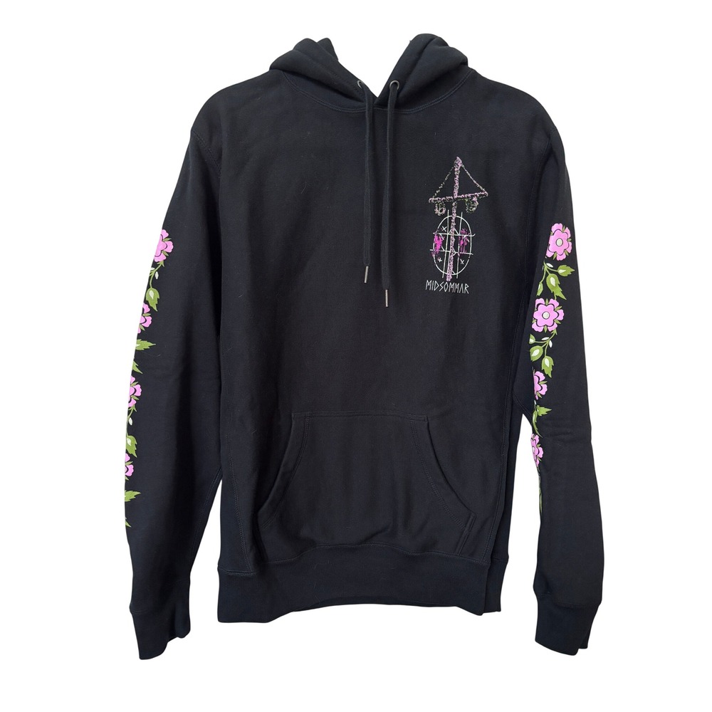 Graveyard Goods Midsommar May Queen Hoodie Black Floral Horror Movie Small
